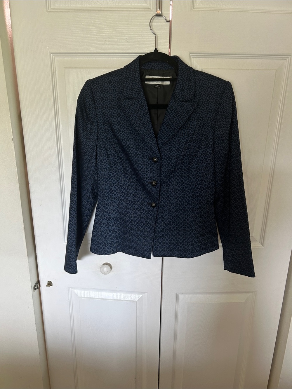 Women's Tailored Navy Patterned Blazer